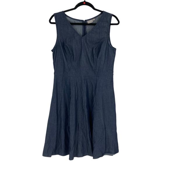 Eshakti Chambray Denim Blue Picnic Summer Dress y2K Women’s Medium 10 - Picture 1 of 10